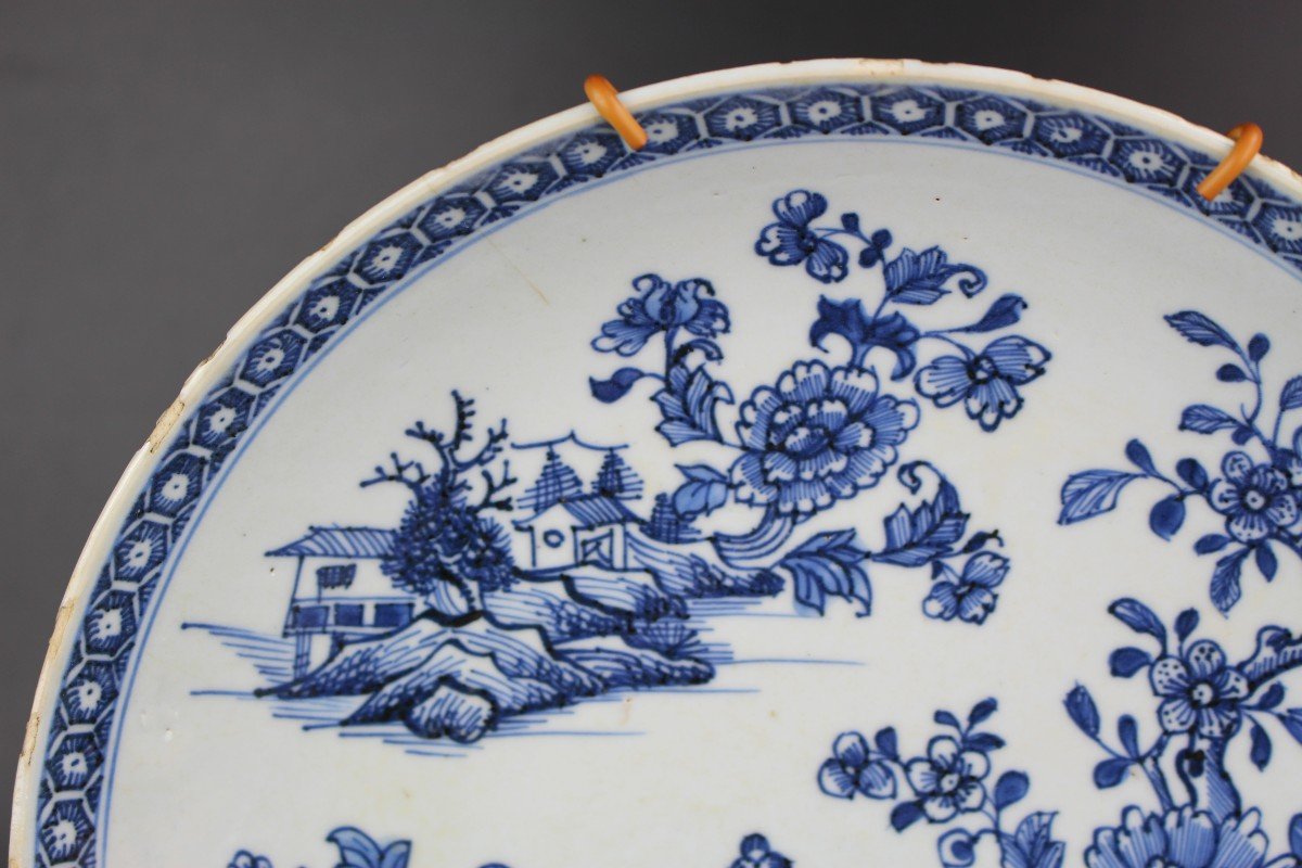 Antique Chinese Qianlong / Yongzheng Blue And White Porcelain Dish 18th Century Qing Dynasty-photo-2