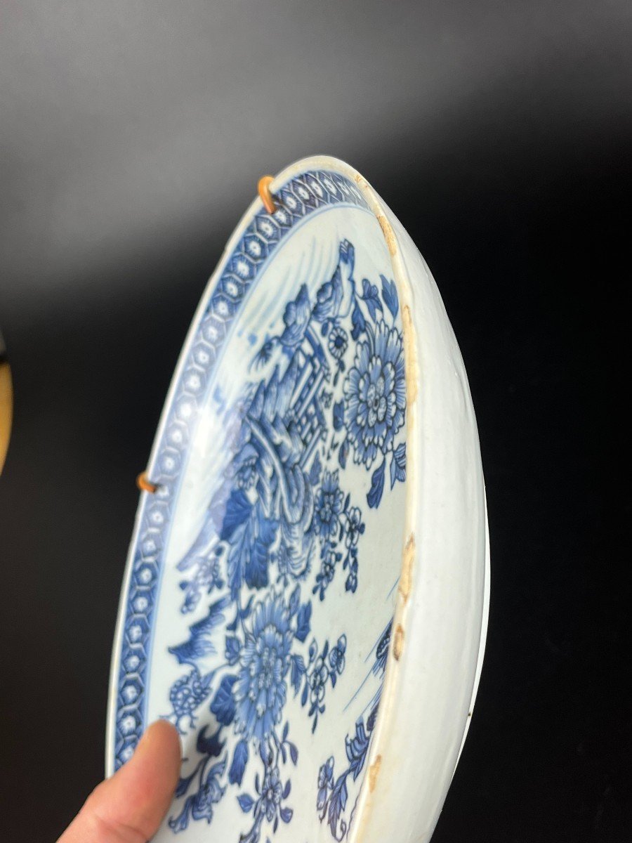 Antique Chinese Qianlong / Yongzheng Blue And White Porcelain Dish 18th Century Qing Dynasty-photo-5