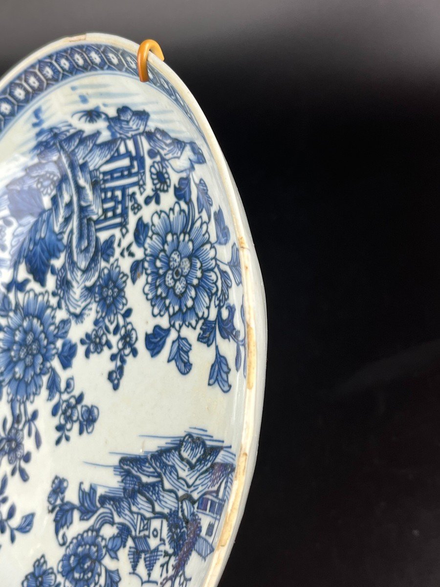 Antique Chinese Qianlong / Yongzheng Blue And White Porcelain Dish 18th Century Qing Dynasty-photo-6