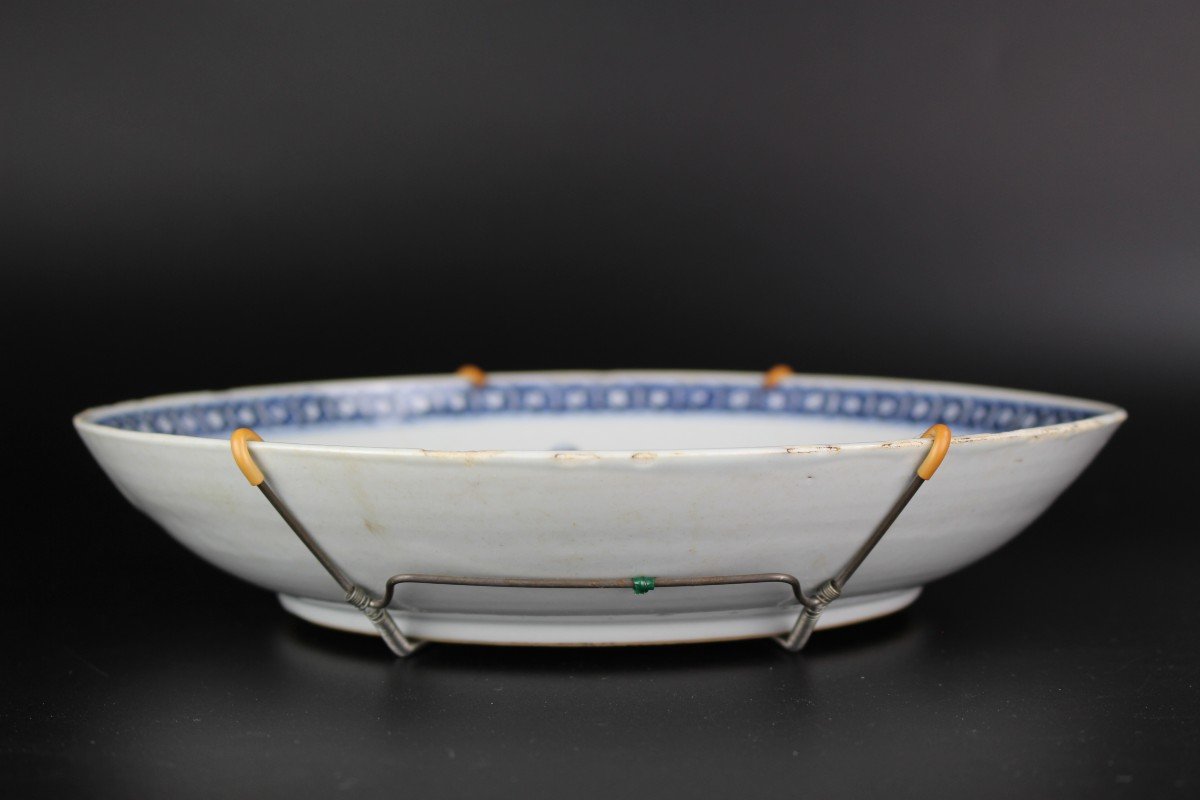 Antique Chinese Qianlong / Yongzheng Blue And White Porcelain Dish 18th Century Qing Dynasty-photo-8