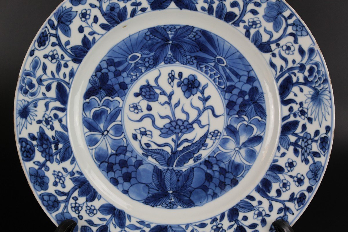 Chinese Porcelain Sish Kangxi / Yongzheng 18th Century Blue And White Plate-photo-2