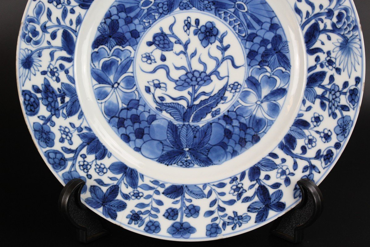 Chinese Porcelain Sish Kangxi / Yongzheng 18th Century Blue And White Plate-photo-4