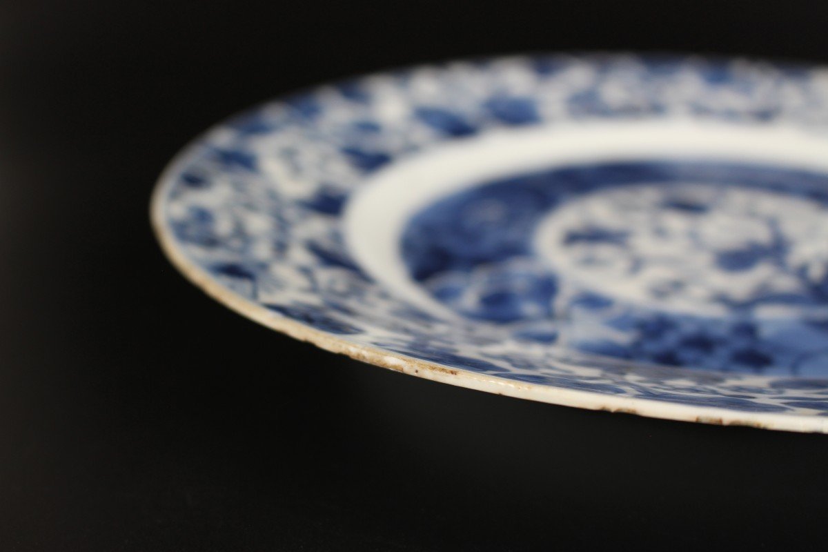 Chinese Porcelain Sish Kangxi / Yongzheng 18th Century Blue And White Plate-photo-8