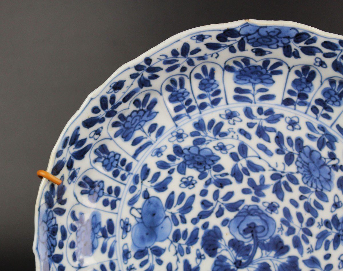 Kangxi Dishes Two Chinese Blue And White Porcelain Lingzhi Mark 18th Century Qing Dynasty Plate-photo-4