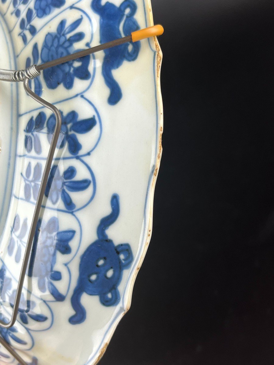 Kangxi Dishes Two Chinese Blue And White Porcelain Lingzhi Mark 18th Century Qing Dynasty Plate-photo-8