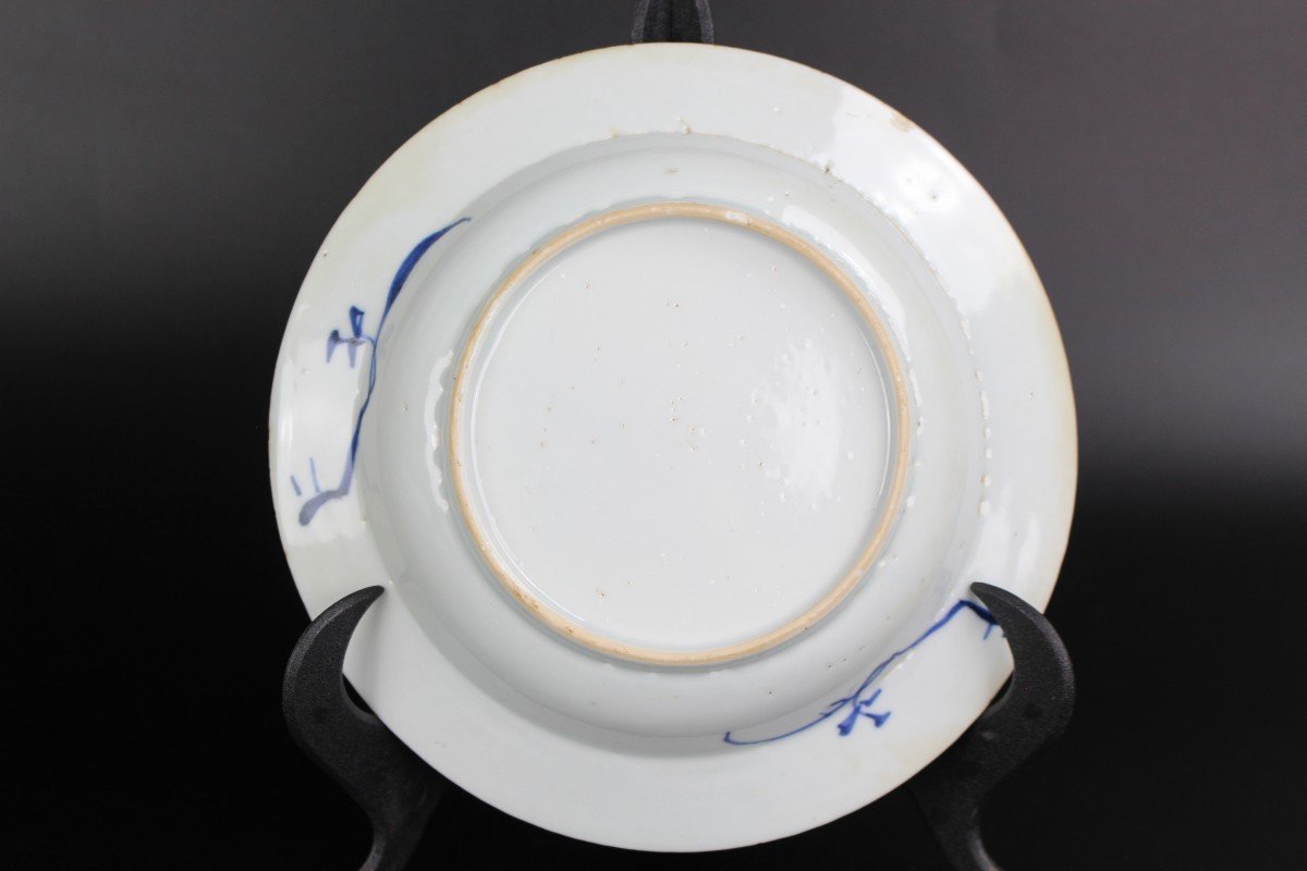 Chinese Porcelain Yongzheng Qianlong Plates 4x Blue And White Qing Dynasty Antique 18th Century-photo-4