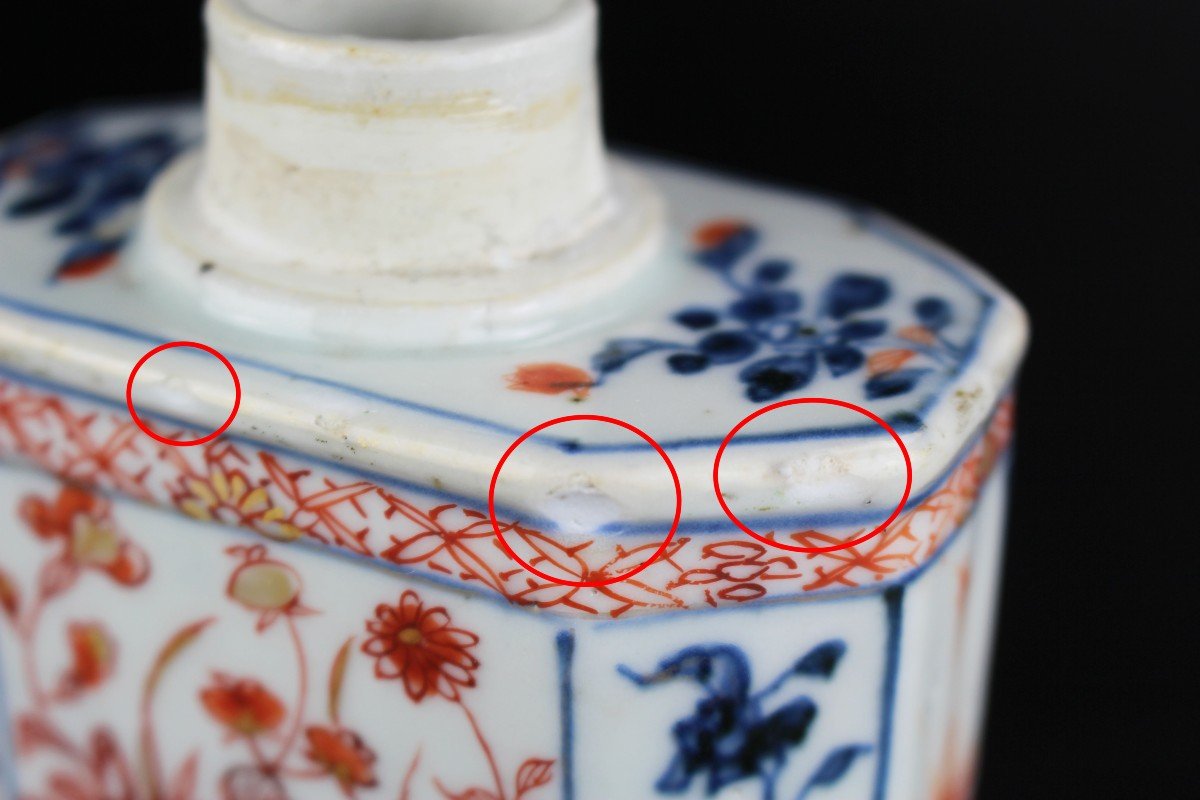 Chinese Porcelain Kangxi Imari Tea Caddy Qing Dynasty Antique 18th Century Export Ceramics-photo-3