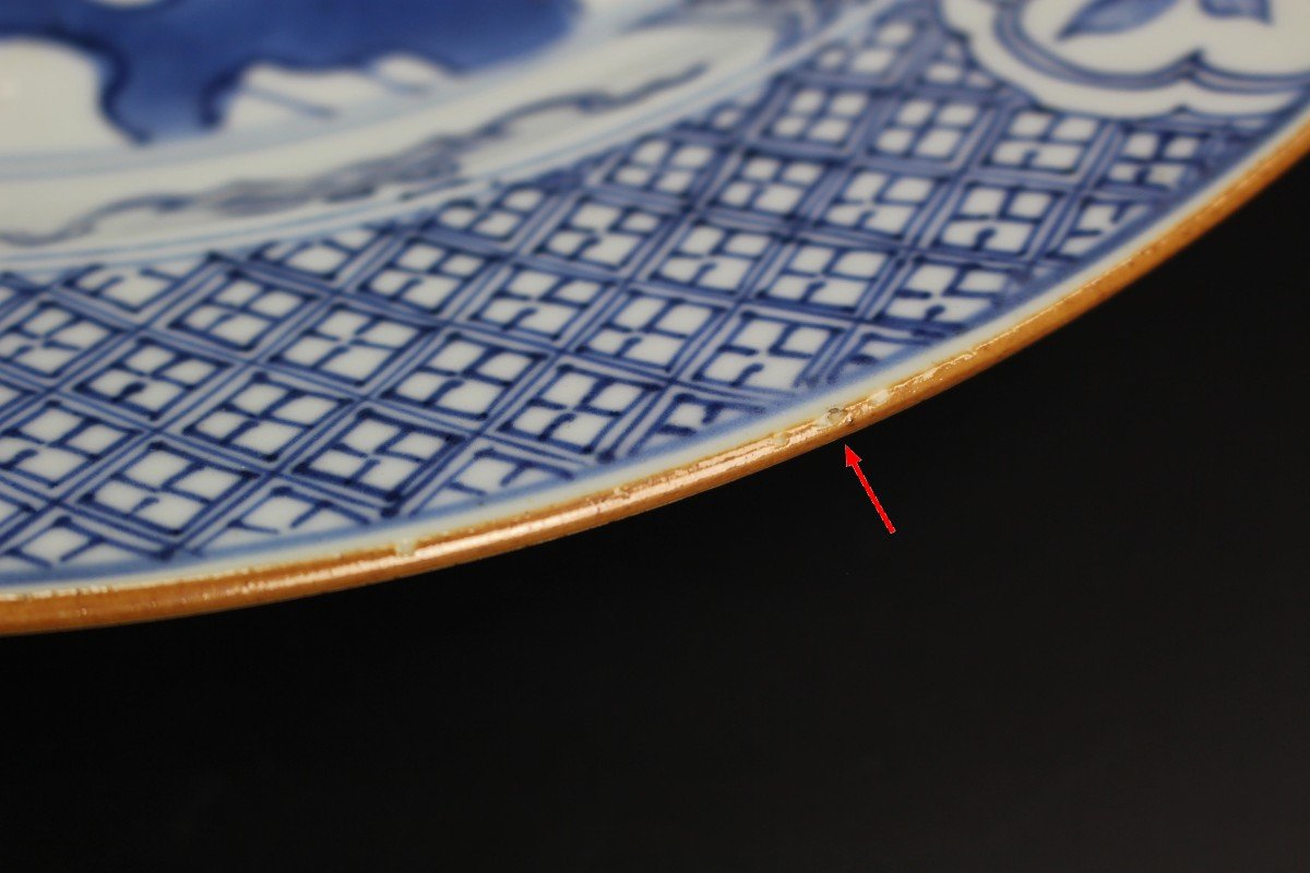 Chinese Porcelain Kangxi Yongzheng Large Plate 37 Cm Blue And White Qing Dynasty Antique 18th C-photo-6