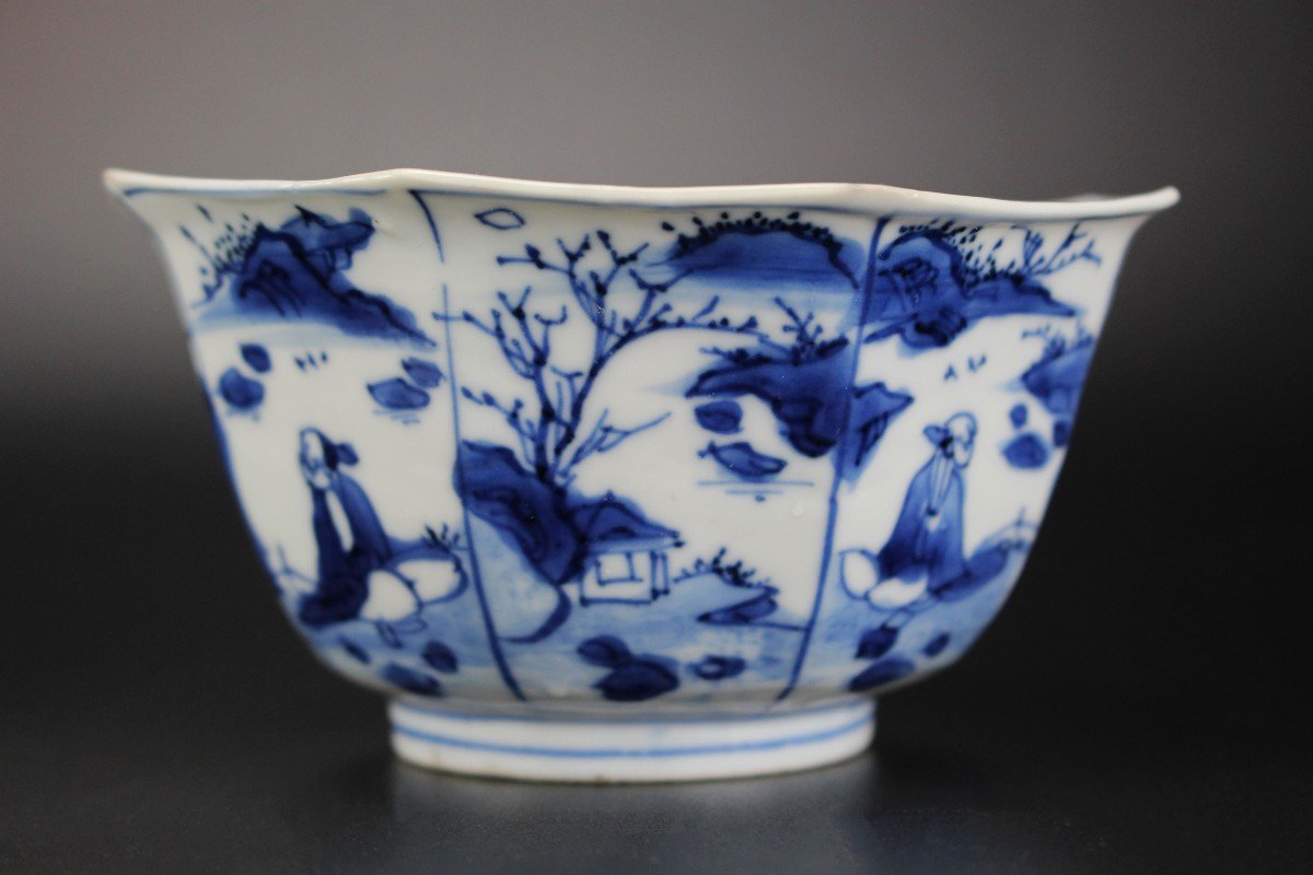 Chinese Porcelain Wanli Transitional Bowl Blue & White Ming Dynasty Tianqi Antique 16 / 17th C-photo-4