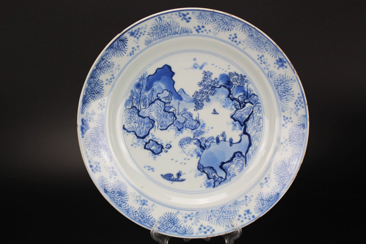 Chinese Porcelain Master Of The Rocks Dish Kangxi Blue And White Qing Dynasty Antique 17th C-photo-4