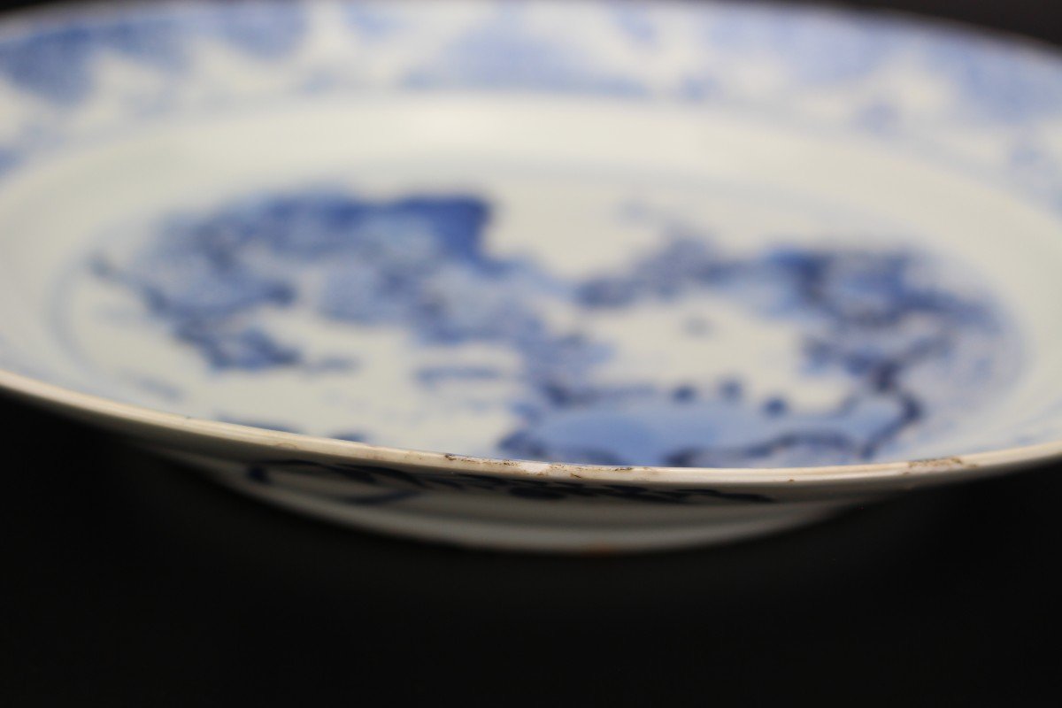 Chinese Porcelain Master Of The Rocks Dish Kangxi Blue And White Qing Dynasty Antique 17th C-photo-1