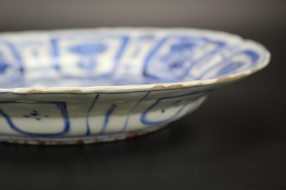 Chinese Porcelain Wanli Kraak Plate Blue And White Ming Dynasty Antique 17th C Export Dish Bird-photo-2