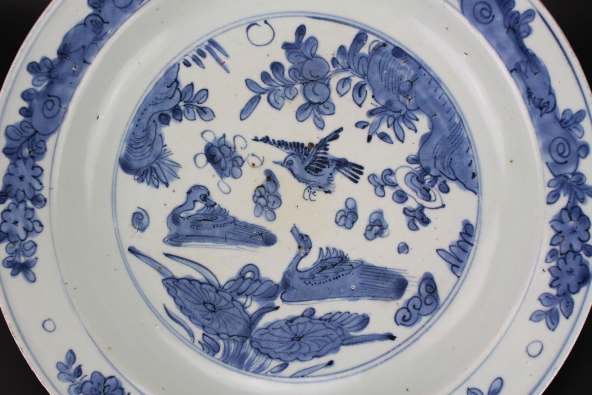 Chinese Porcelain Jiajing Large Plate 35 Cm Blue & White Ming Dynasty Antique 16th Century Dish-photo-3