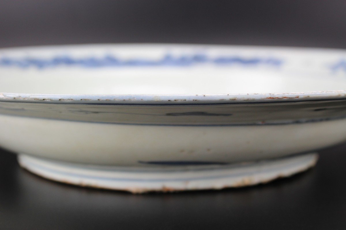 Chinese Porcelain Jiajing Large Plate 35 Cm Blue & White Ming Dynasty Antique 16th Century Dish-photo-6