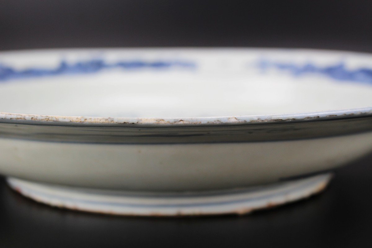 Chinese Porcelain Jiajing Large Plate 35 Cm Blue & White Ming Dynasty Antique 16th Century Dish-photo-8