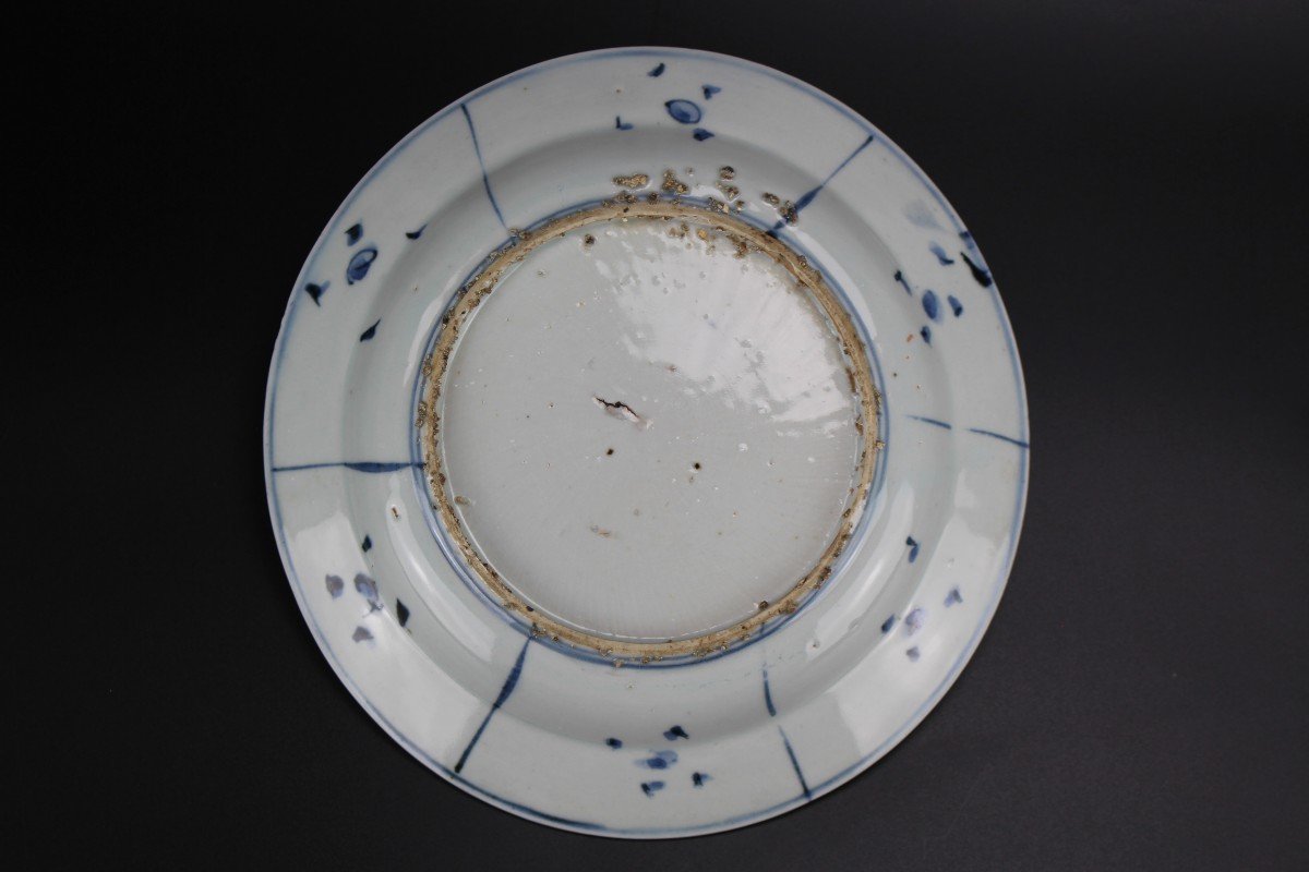 Assiettes En Porcelaine Chinoise Wanli Kraak Bleu Et Blanc Dynastie Ming Antique 17ème Siècle-photo-8