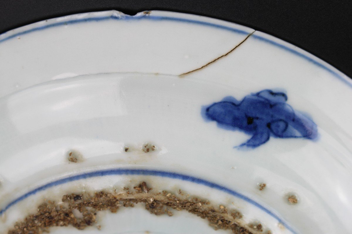 Chinese Porcelain Tianqi / Chongzheng Dish Blue And White Ming Dynasty Antique 17th Century Pla-photo-6