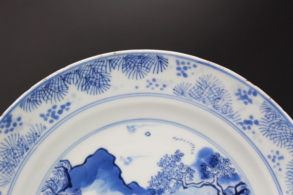 Chinese Porcelain Master Of The Rocks Dish Kangxi Blue And White Qing Dynasty Antique 17th C.-photo-4