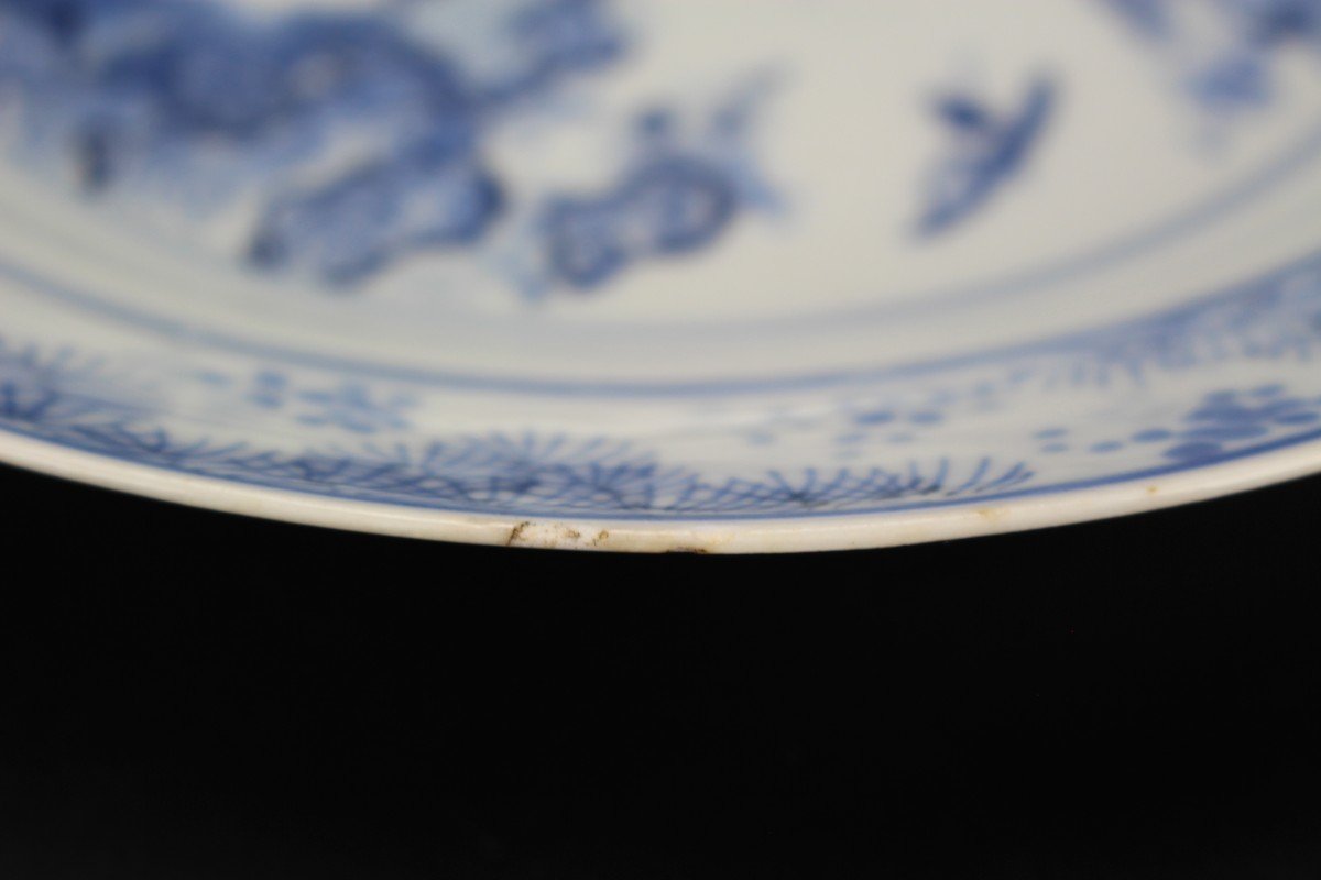 Chinese Porcelain Master Of The Rocks Dish Kangxi Blue And White Qing Dynasty Antique 17th C.-photo-4