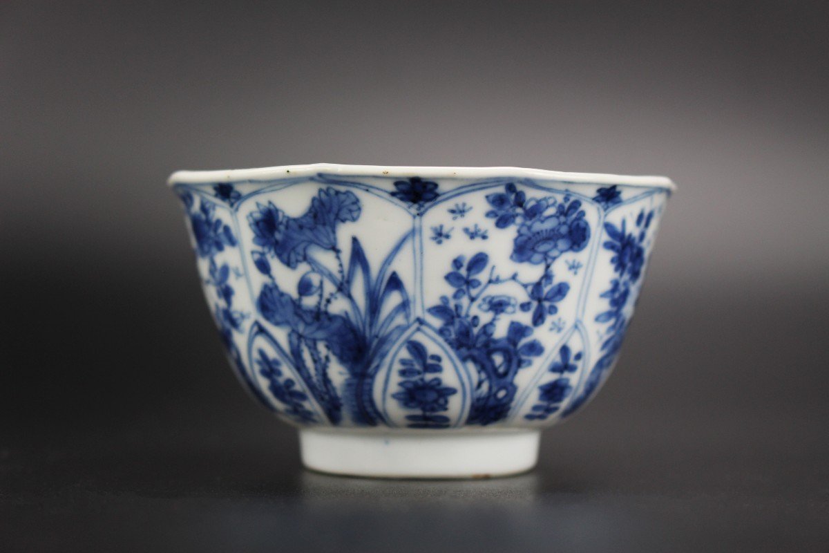 Tasses Et Soucoupes En Porcelaine Chinoise Kangxi Bleu Et Blanc Dynastie Qing Du XVIIIe Siècle -photo-7