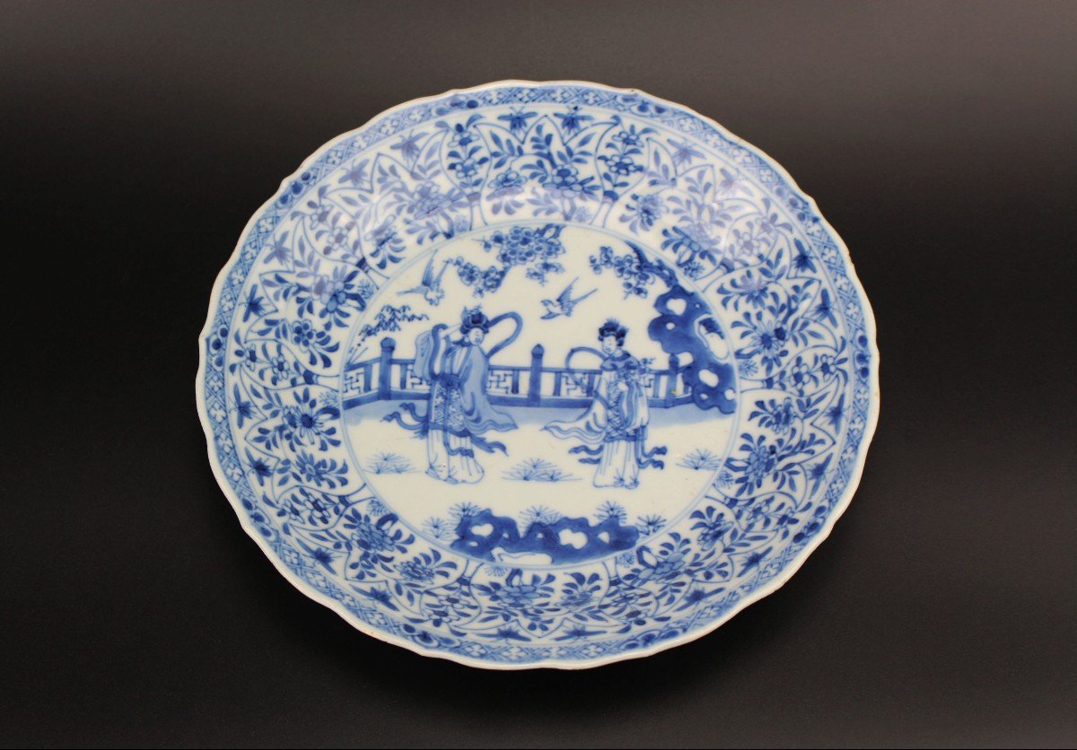 Five Chinese Porcelain Kangxi Plates Blue And White Qing Dynasty Antique 18th Century Dishes-photo-1