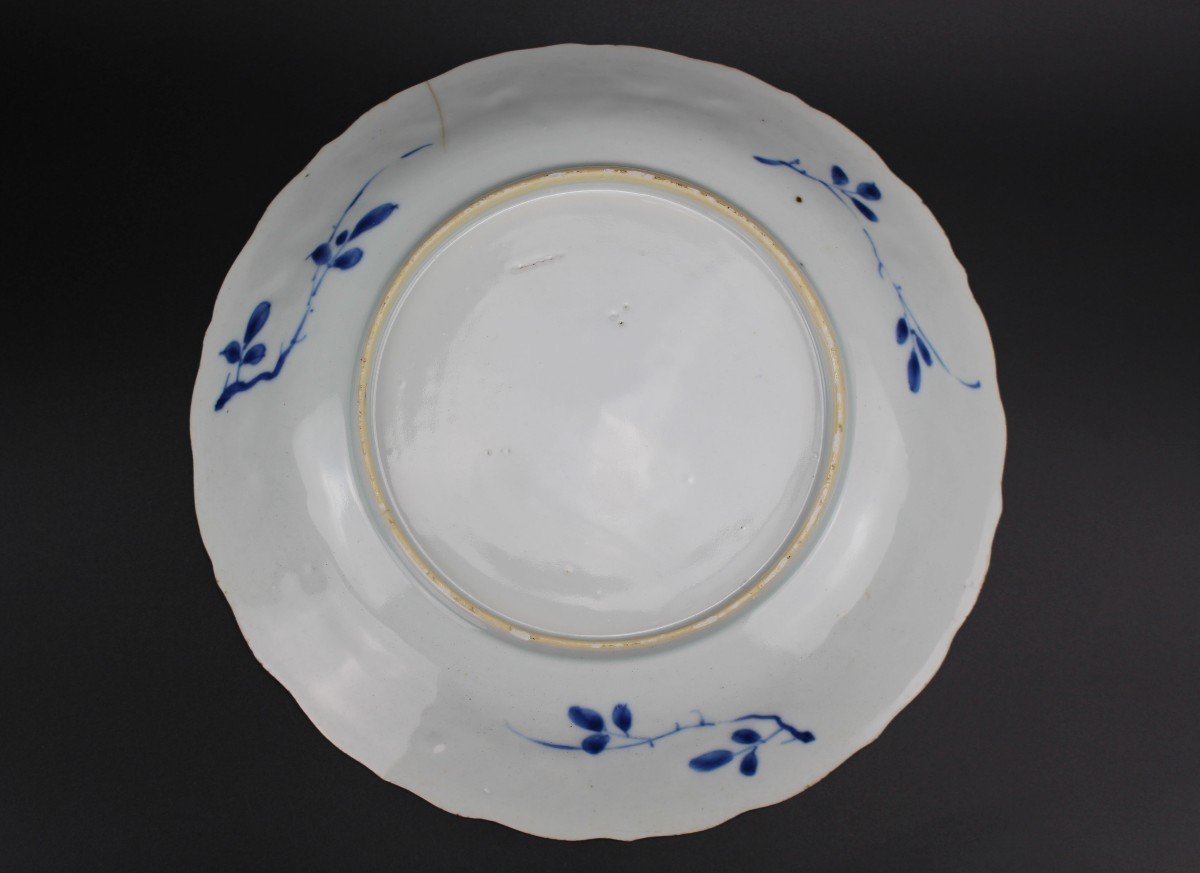 Five Chinese Porcelain Kangxi Plates Blue And White Qing Dynasty Antique 18th Century Dishes-photo-2