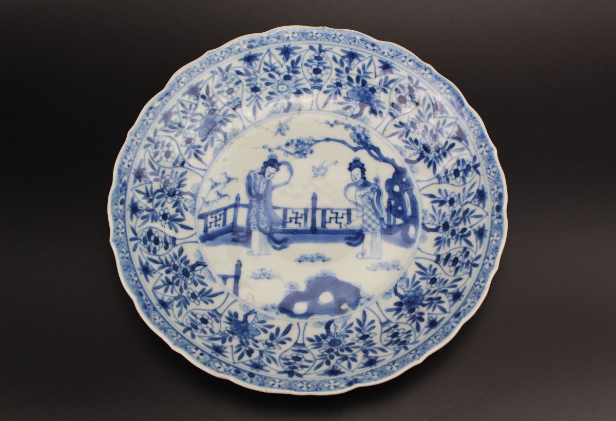 Five Chinese Porcelain Kangxi Plates Blue And White Qing Dynasty Antique 18th Century Dishes-photo-5