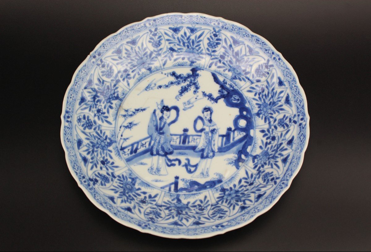 Five Chinese Porcelain Kangxi Plates Blue And White Qing Dynasty Antique 18th Century Dishes-photo-7