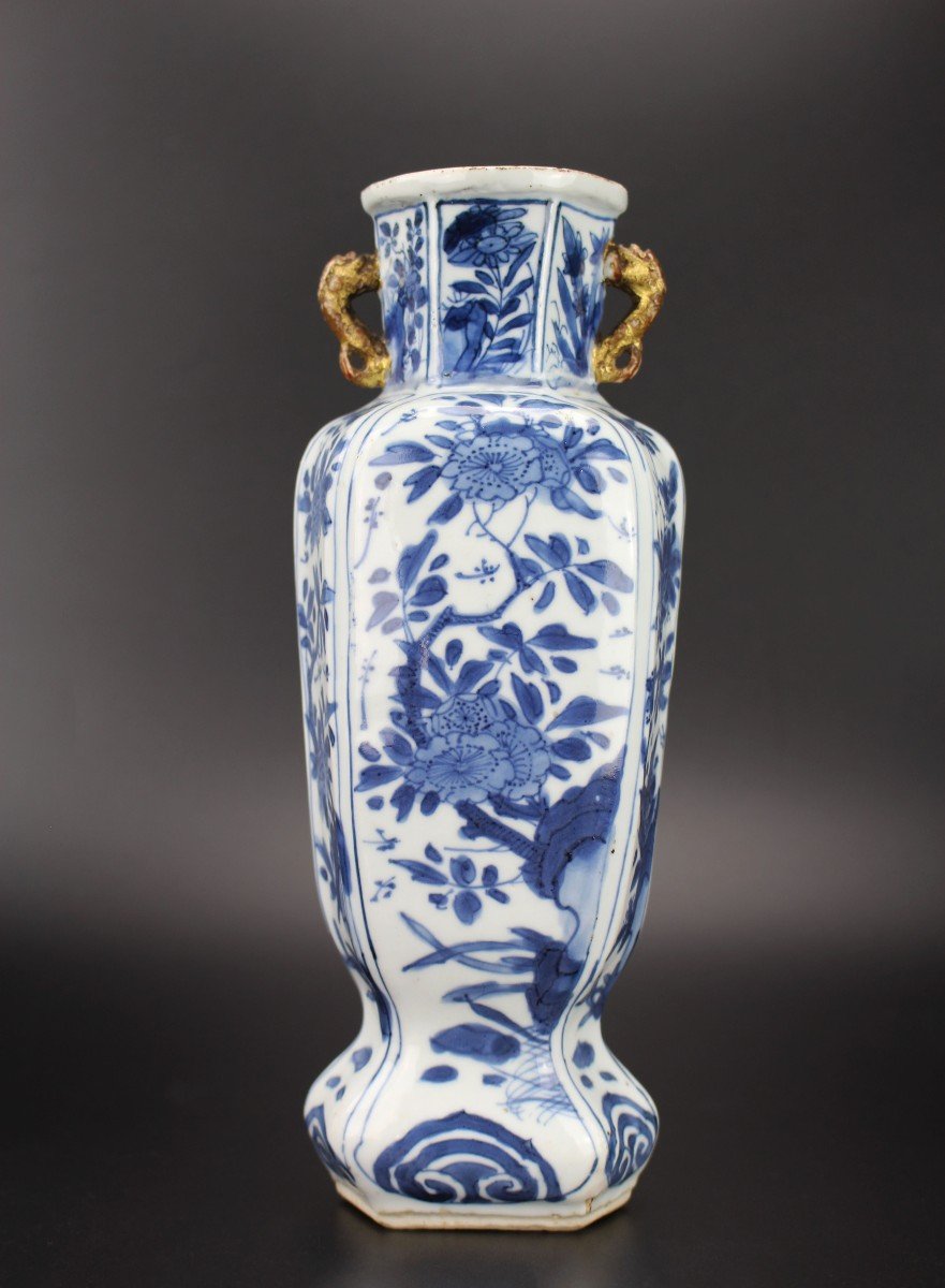 Chinese Porcelain Kangxi Vases 3x Blue And White Qing Dynasty Antique 18th Century 'longevity' -photo-3