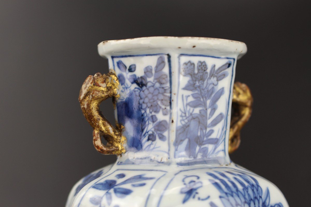 Chinese Porcelain Kangxi Vases 3x Blue And White Qing Dynasty Antique 18th Century 'longevity' -photo-4