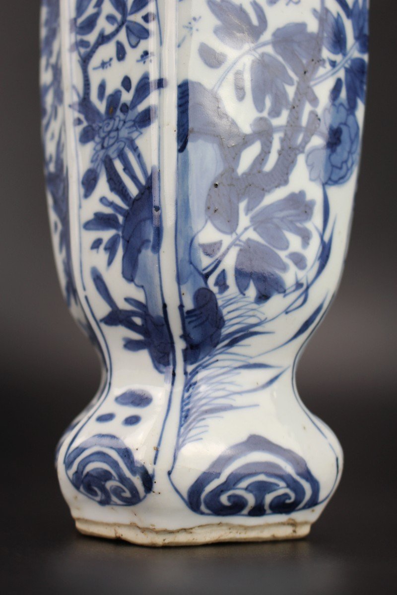 Chinese Porcelain Kangxi Vases 3x Blue And White Qing Dynasty Antique 18th Century 'longevity' -photo-6