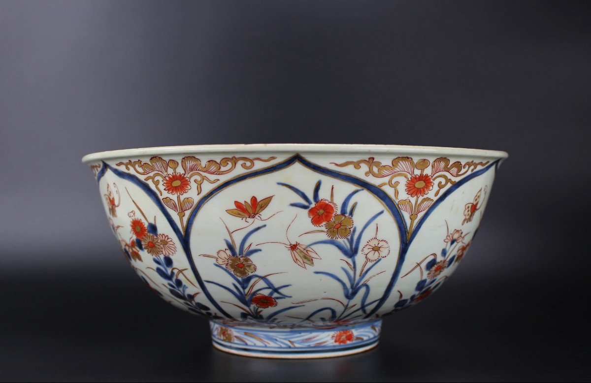 Japanese Porcelain Edo Period Large Bowl Antique Early 18th Century Imari Vessel Edo 1603-1868