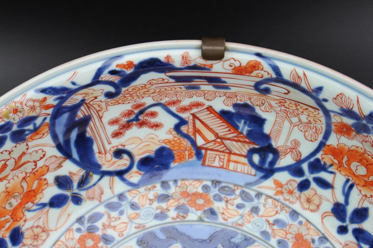 Grande Assiette En Porcelaine Japonaise De La Période Edo 40 Cm, Ancienne, Début XVIIIe Siècle,-photo-3