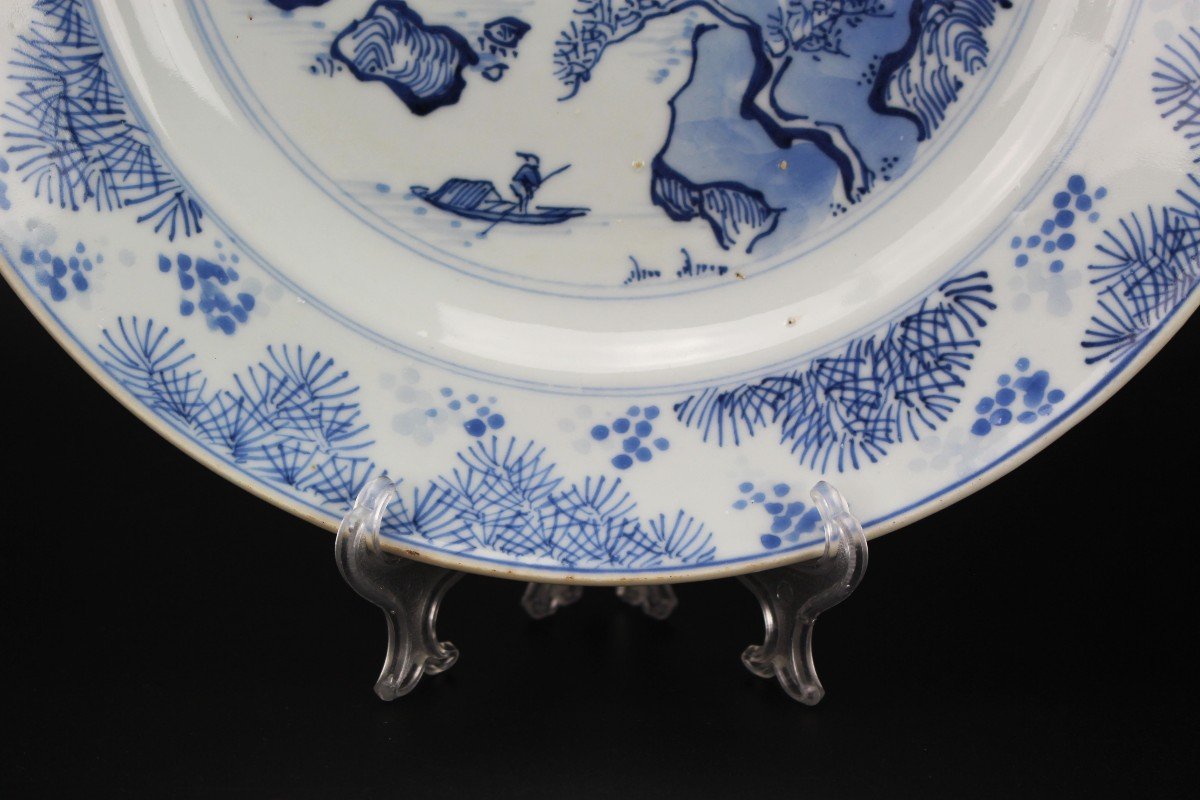 Chinese Porcelain Master Of The Rocks Dish Kangxi Blue And White Qing Dynasty Antique 17th C.-photo-4