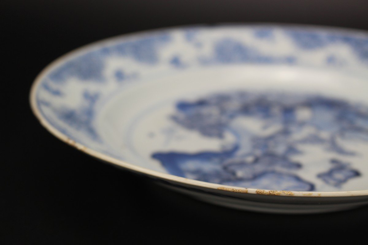 Chinese Porcelain Master Of The Rocks Dish Kangxi Blue And White Qing Dynasty Antique 17th C.-photo-5