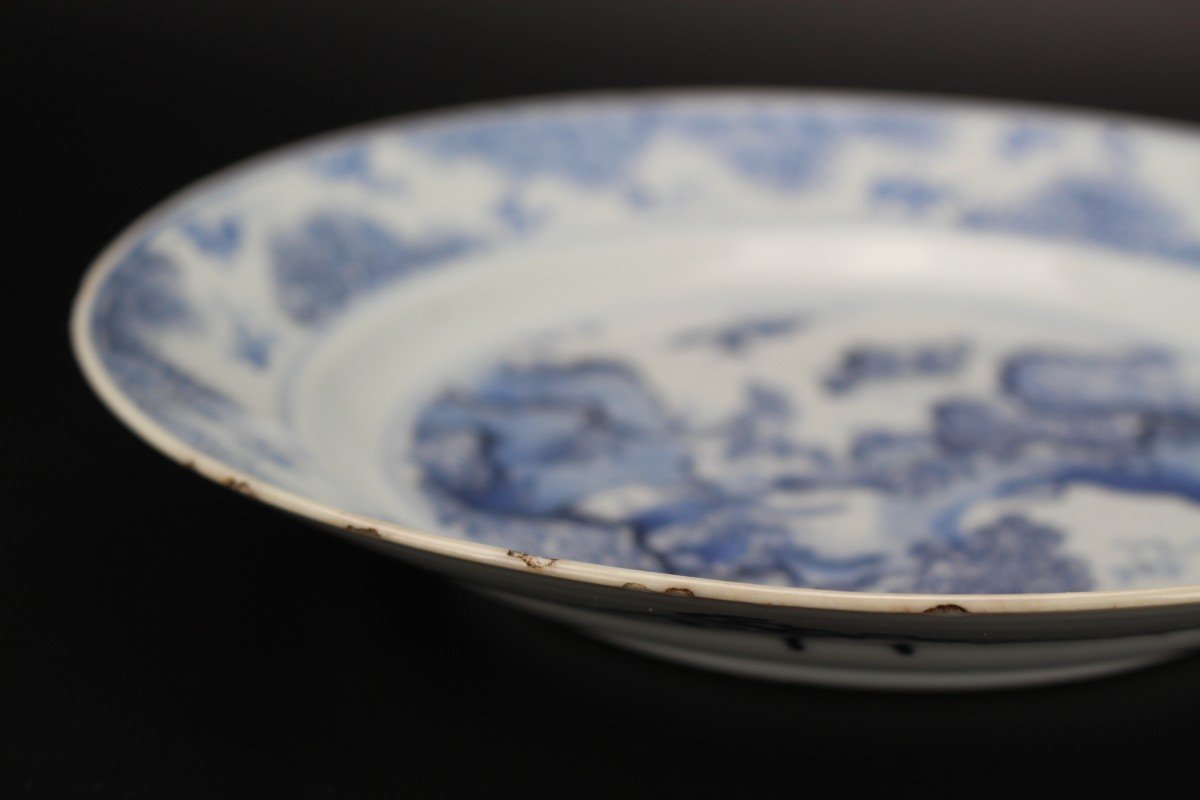 Chinese Porcelain Master Of The Rocks Dish Kangxi Blue And White Qing Dynasty Antique 17th C.-photo-7