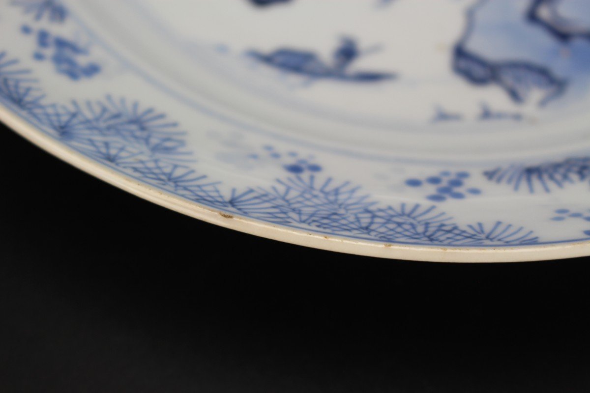 Chinese Porcelain Master Of The Rocks Dish Kangxi Blue And White Qing Dynasty Antique 17th C.-photo-8