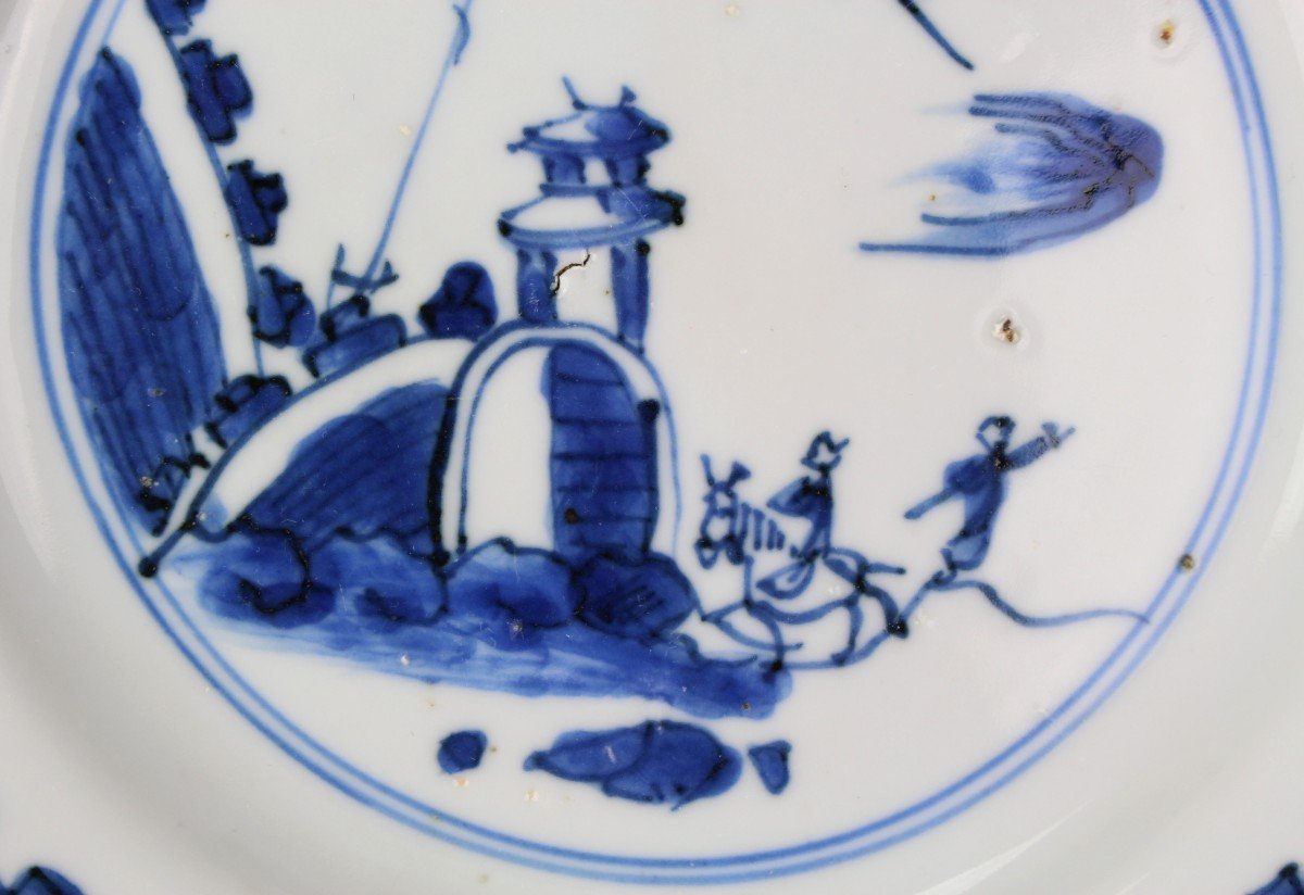 Plat En Porcelaine Chinoise Tianqi Ko Sometsuke Bleu Et Blanc Dynastie Ming Assiette Antique-photo-8