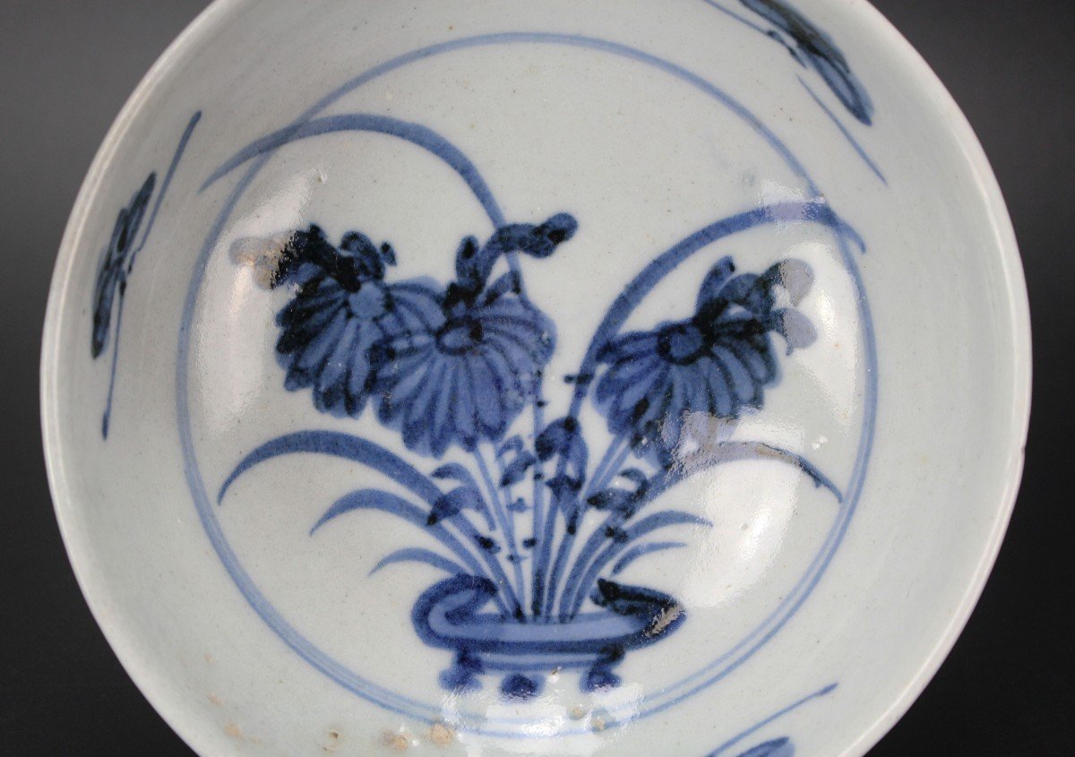 Plat En Porcelaine Japonaise Bleu Et Blanc Shoki Imari Période Edo Antique XVIIe Siècle -photo-3