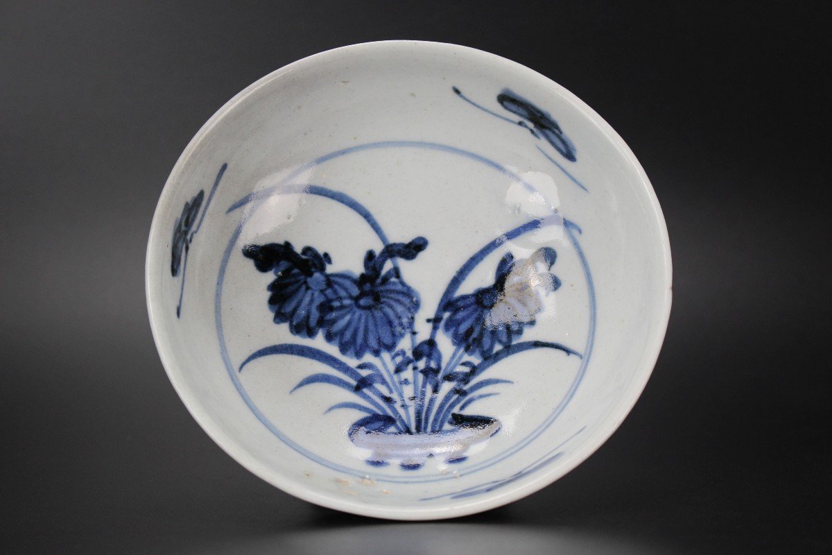 Plat En Porcelaine Japonaise Bleu Et Blanc Shoki Imari Période Edo Antique XVIIe Siècle -photo-4