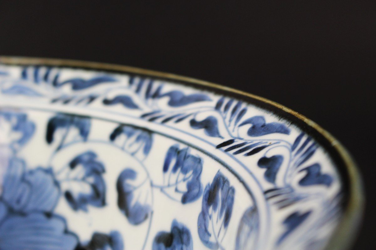 Bol En Porcelaine Japonaise Bleu Et Blanc De La Période Edo 1603-1868 Antique Du  XVIIe Siècle-photo-2