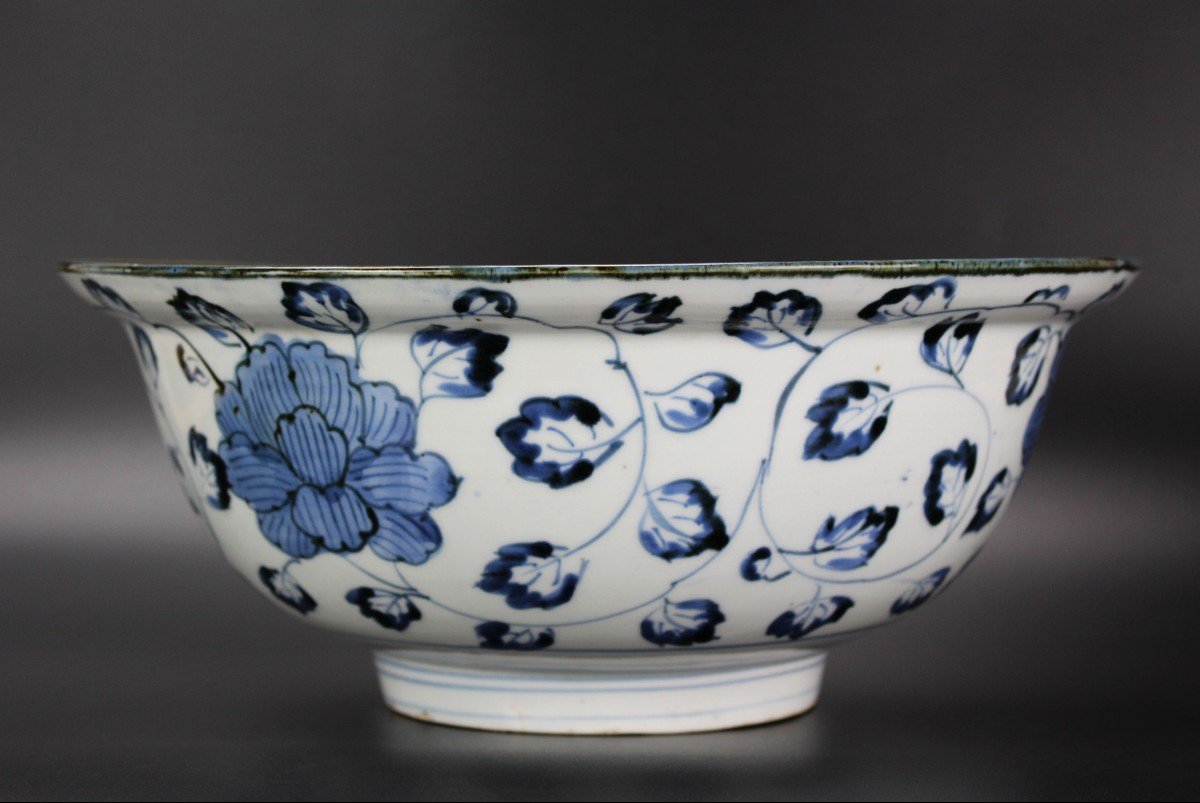 Bol En Porcelaine Japonaise Bleu Et Blanc De La Période Edo 1603-1868 Antique Du  XVIIe Siècle-photo-5