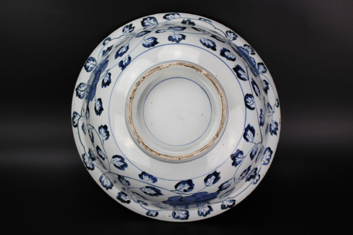 Bol En Porcelaine Japonaise Bleu Et Blanc De La Période Edo 1603-1868 Antique Du  XVIIe Siècle-photo-6