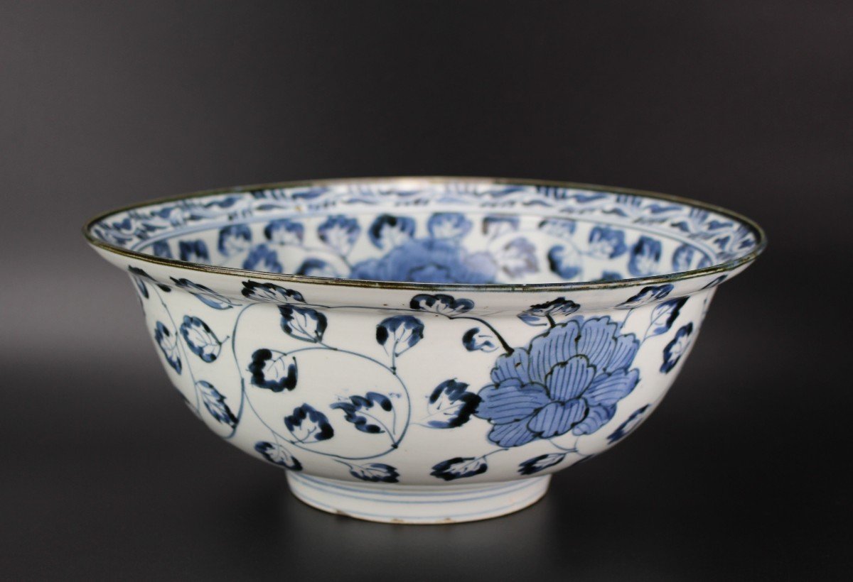 Bol En Porcelaine Japonaise Bleu Et Blanc De La Période Edo 1603-1868 Antique Du  XVIIe Siècle-photo-8