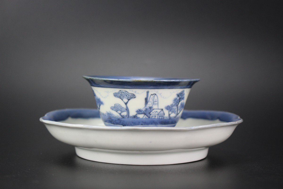 Japanese Porcelain Blue And White Van Frytom Tea Bowls And Saucer Dishes 7x Arita Edo Period -photo-6