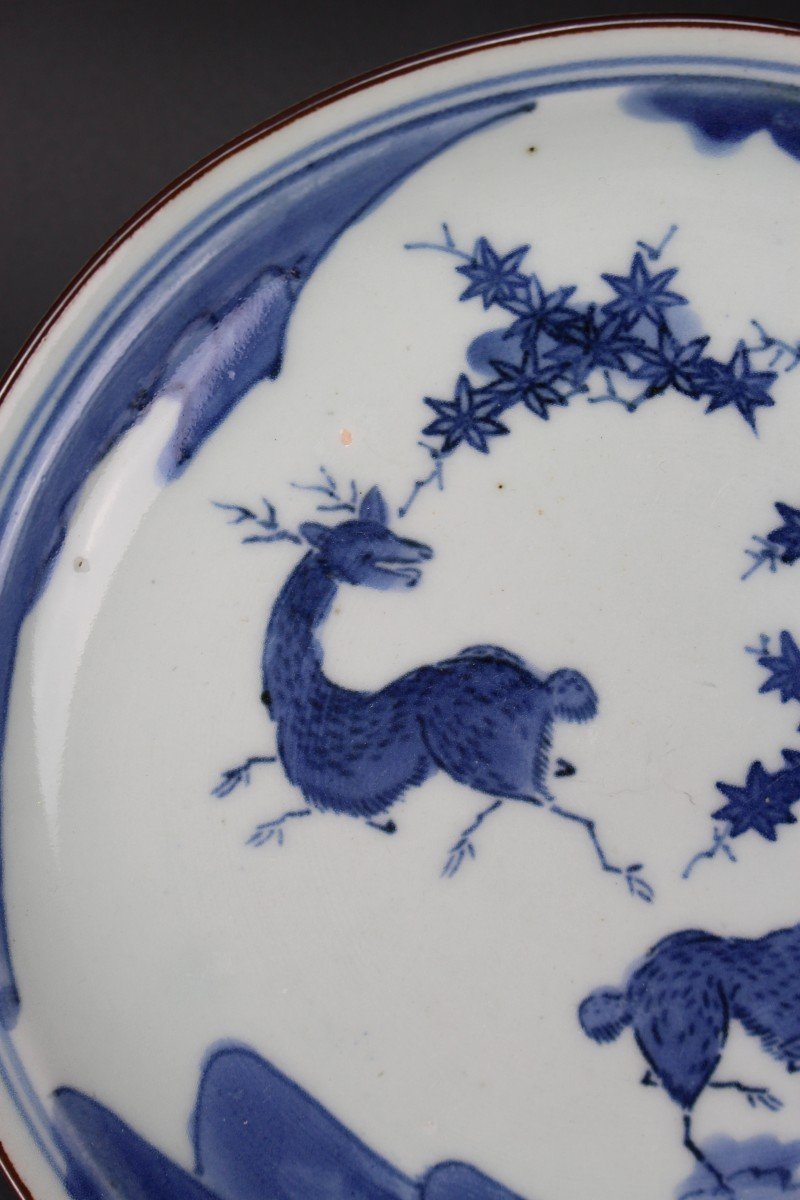 Plat En Porcelaine Japonaise Bleu Et Blanc époque Edo (1603-1868) XVIIe Siècle / XVIIIe siècle-photo-4