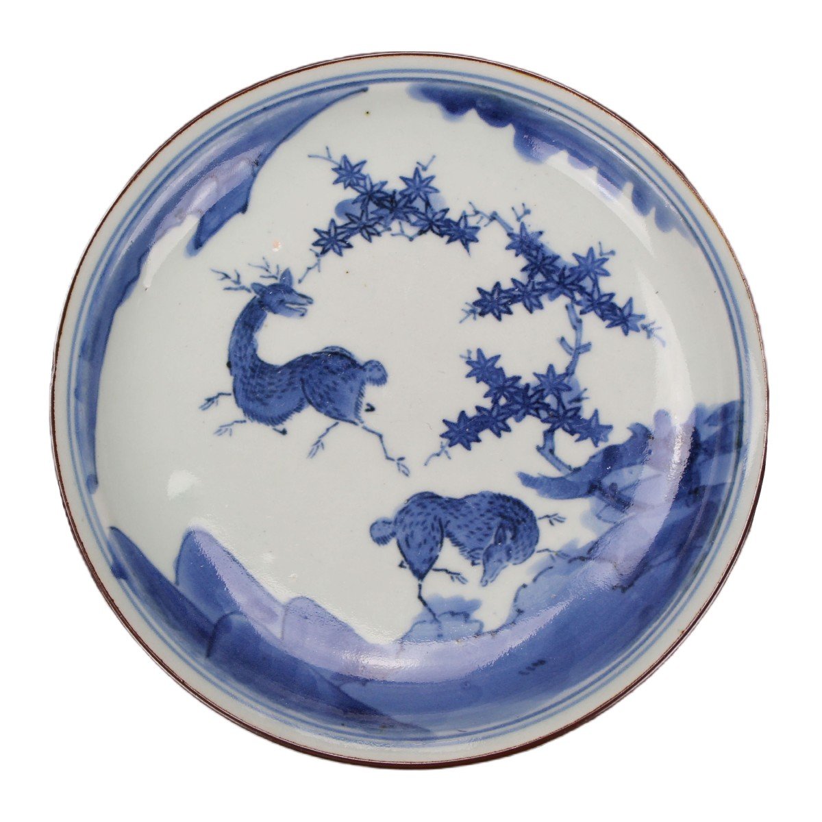 Plat En Porcelaine Japonaise Bleu Et Blanc époque Edo (1603-1868) XVIIe Siècle / XVIIIe siècle