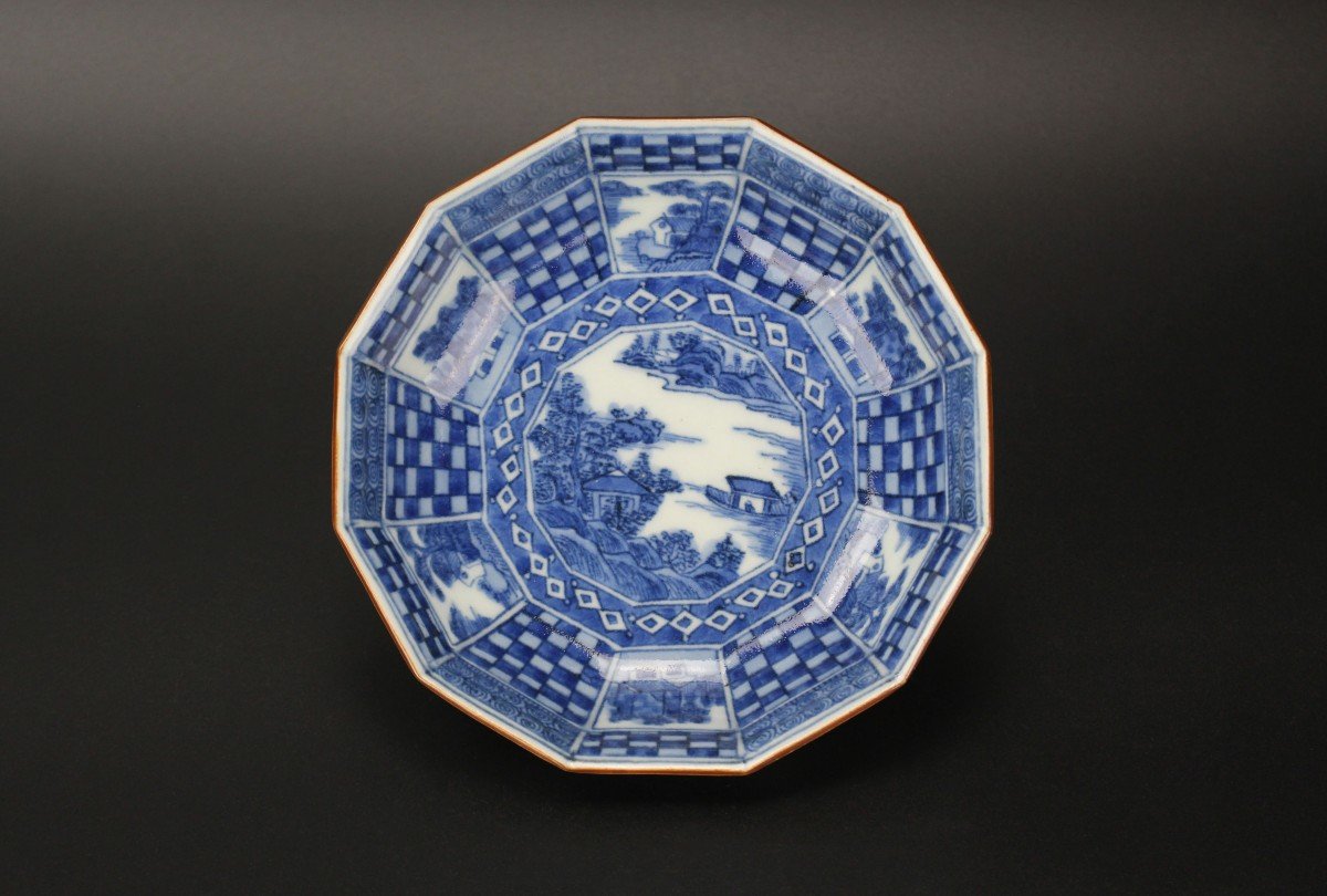 Japanese Porcelain Blue And White Bowl Tenmei Period (1781-1789) Marked Late 17th Century Dish-photo-1