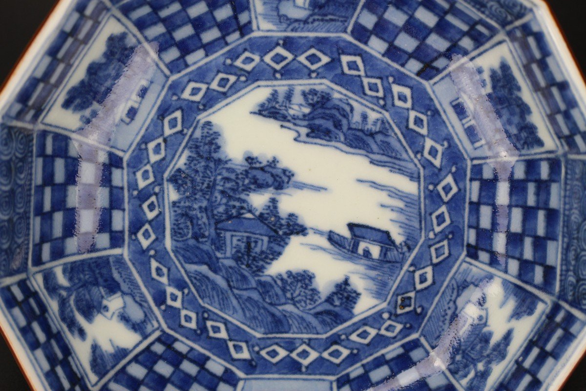 Japanese Porcelain Blue And White Bowl Tenmei Period (1781-1789) Marked Late 17th Century Dish-photo-2