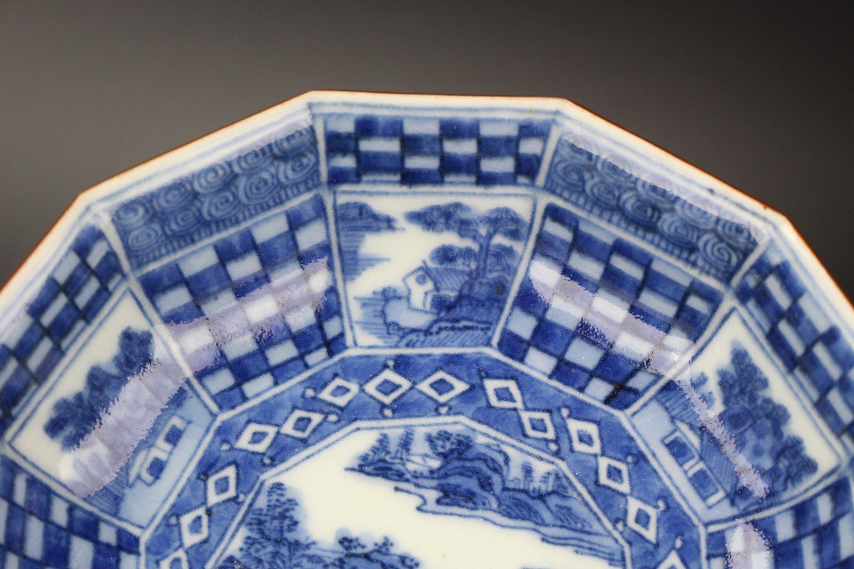 Japanese Porcelain Blue And White Bowl Tenmei Period (1781-1789) Marked Late 17th Century Dish-photo-3